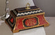 Covered Wooden Box, Red and Black