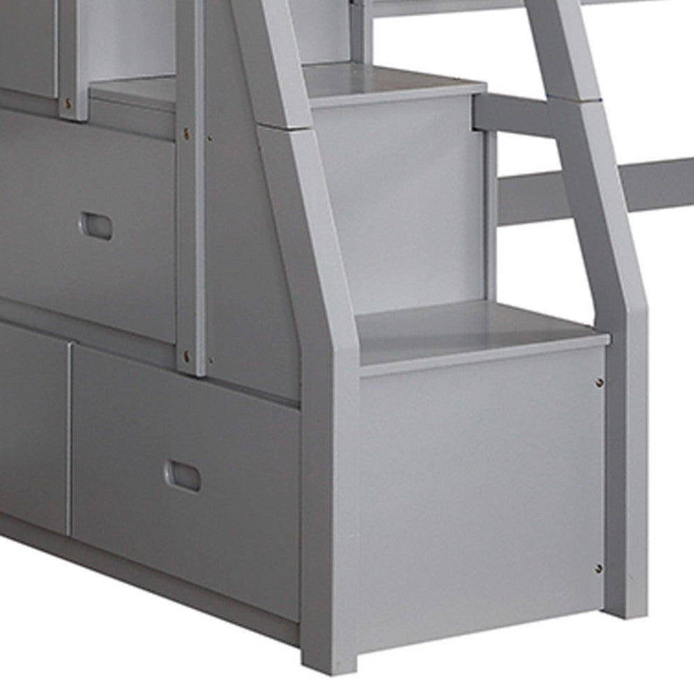 ACME Jason II Loft Bed and Storage Ladder, Gray