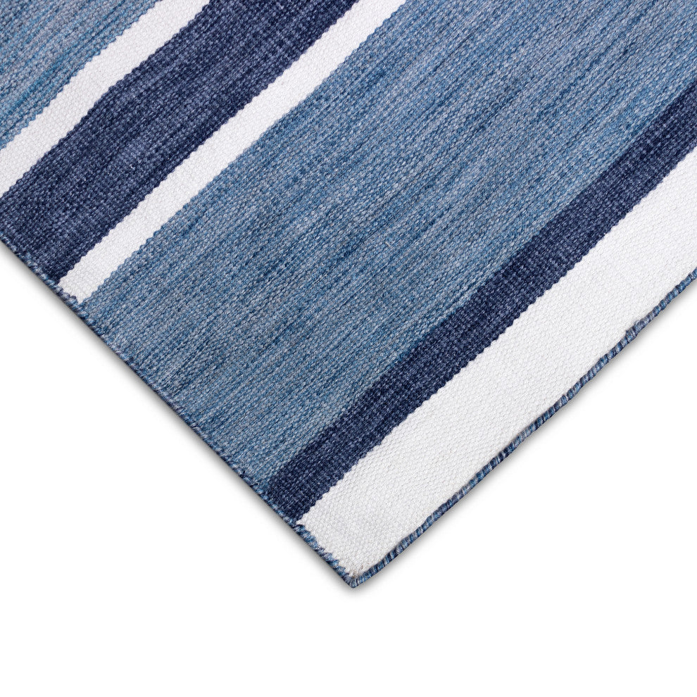 Sorrento Boat Stripe Indoor/Outdoor Rug, Navy, 7'6"x9'6"