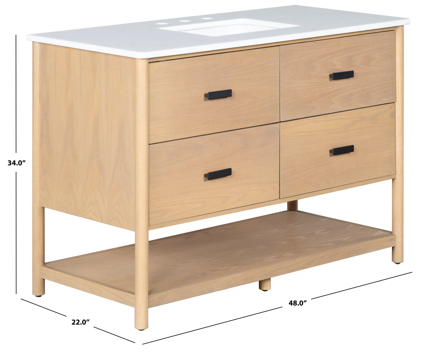 Safavieh Couture Jaylessa Vanity, Natural/White, 48In
