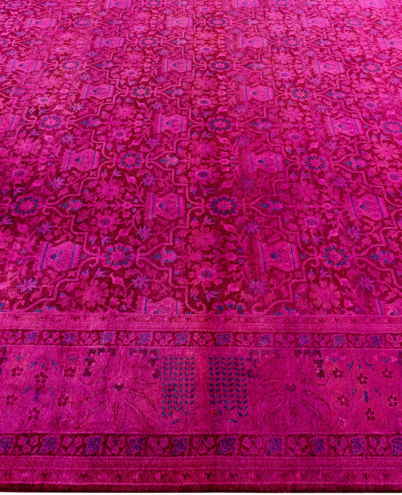 Overdyed One-of-a-Kind Hand-Knotted Area Rug Purple, 7' 10" x 8' 1"