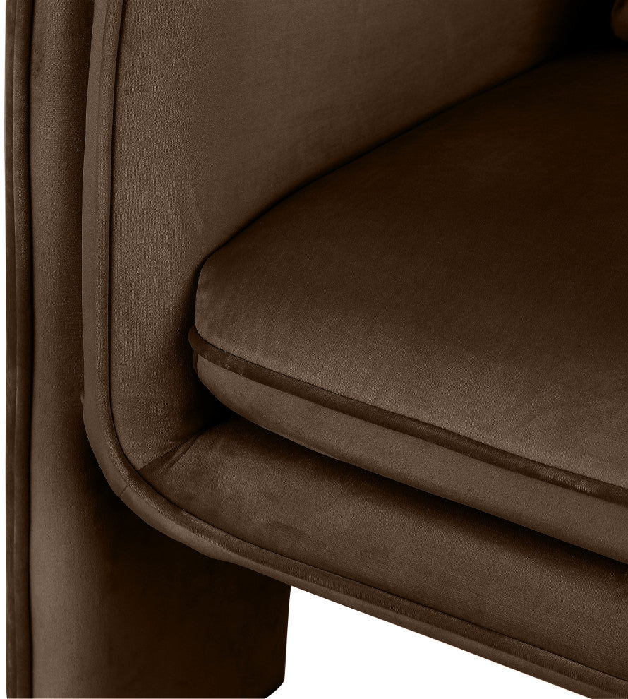 Sloan Velvet Accent Chair, Brown