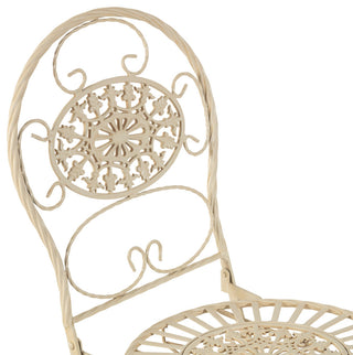 3-Piece Oval Bistro Set Folding Table and Chairs Patio Seating, White