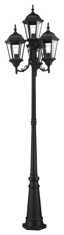 Textured Black Traditional, Historical, Outdoor Post Light