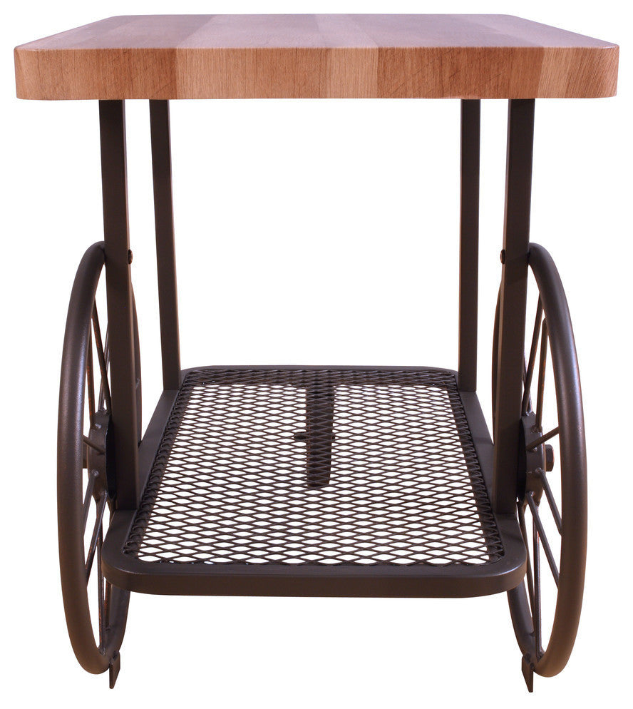 Francie End Table, Oak and Antique Gray