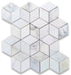 Calacatta Gold Marble Illusion 3D Cube Rhombus Diamond Hex Tile Honed, 1 sheet