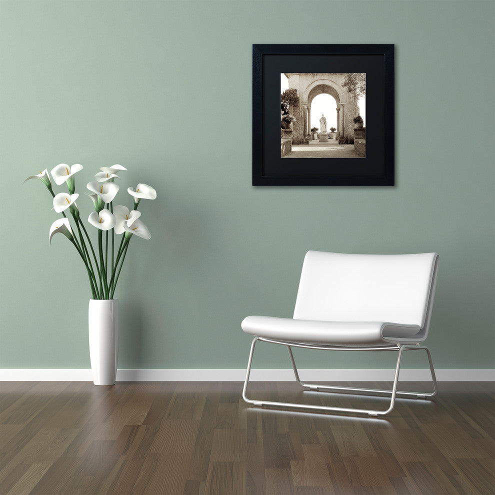 Alan Blaustein 'Giardini Italiano V' Art, Black Frame, Black Mat, 11x11