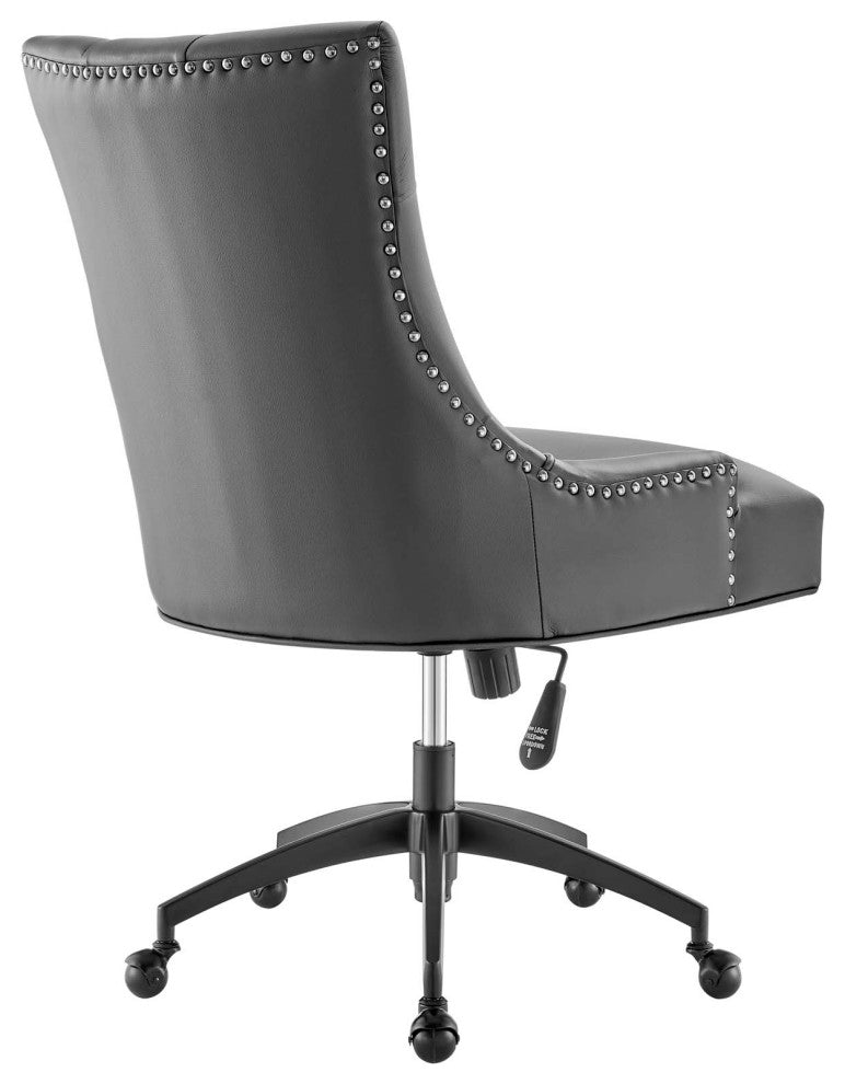 Regent Tufted Vegan Leather Office Chair Black Gray