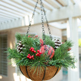 13" Christmas Hanging Basket