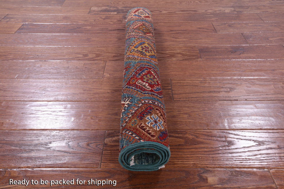 Khorjin Super Kazak Handmade Wool Rug 2' 10" X 4' 0" Q10832