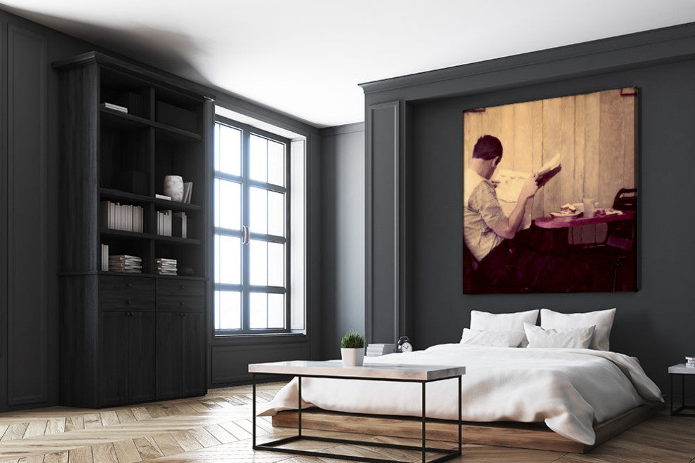 "Reading Man" Fine Art Giant Canvas Print, 54"x54"