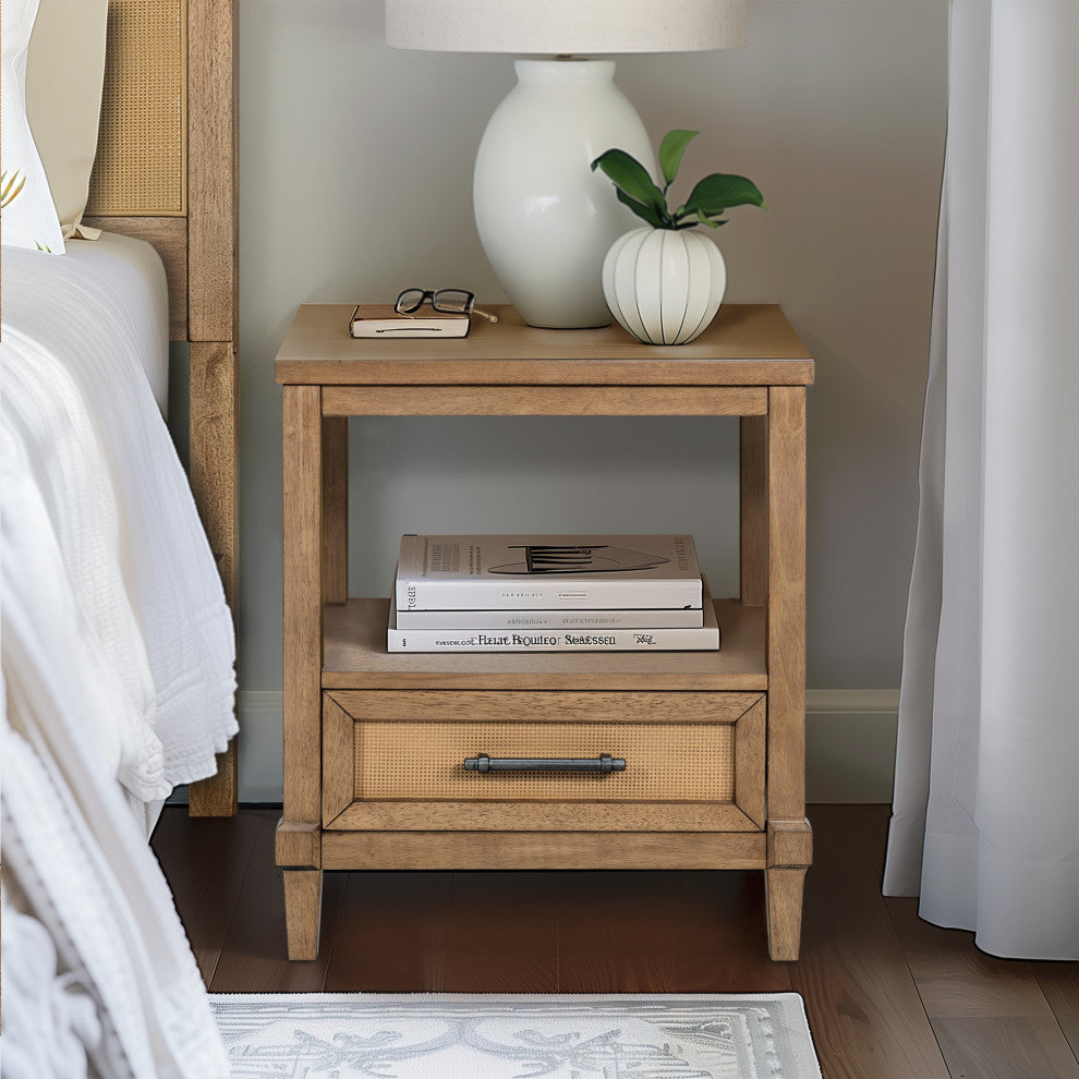 Martha Stewart Salina Accent Cabinet, Bed, Nightstand, Almond, Nightstand