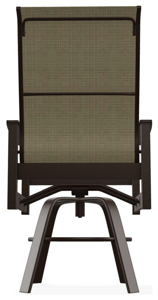 Leeward Sling Balcony Height Outdoor Swivel Armchair, Elevation Stone/Kona