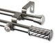 Grip Double Curtain Rod, Satin Nickel, 48-84"