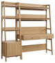 Modway Bixby 2-Piece Modern Style Wood Office Desk and Bookshelf - Oak