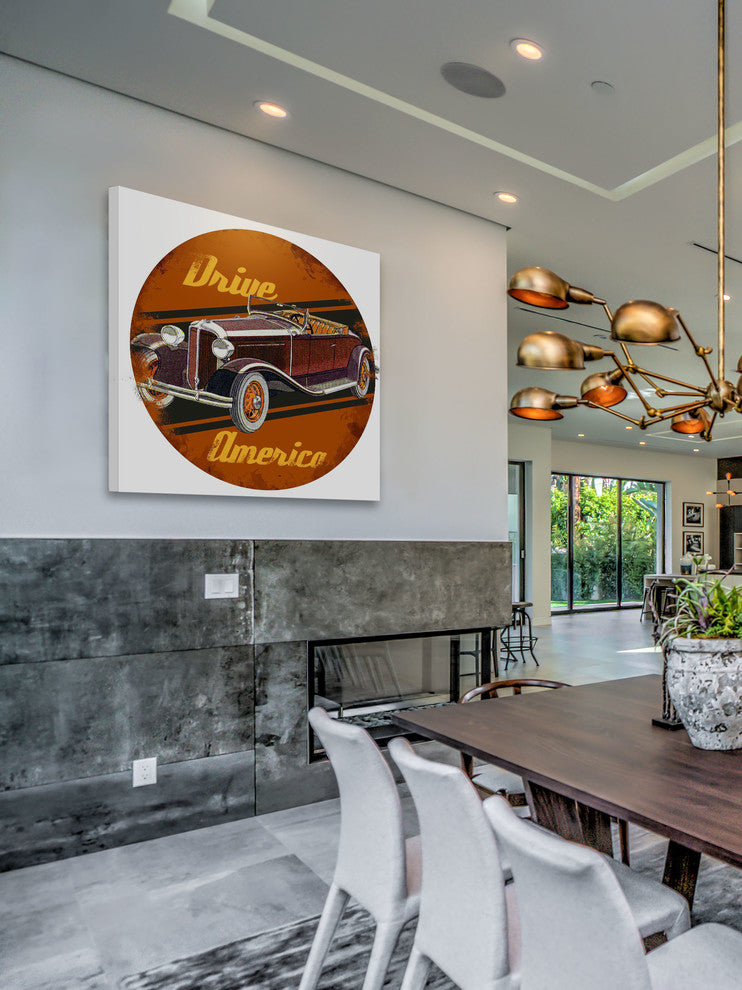 "Drive America" Painting Print on Wrapped Canvas