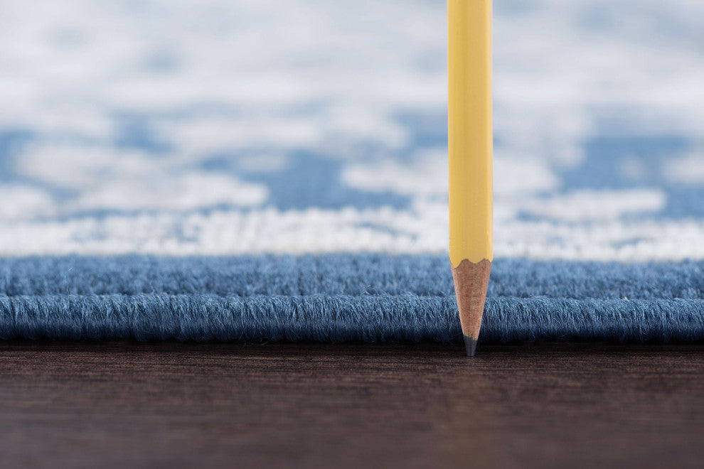 Newcomb Traditional Oriental Navy Rectangle Area Rug, 5'x7'