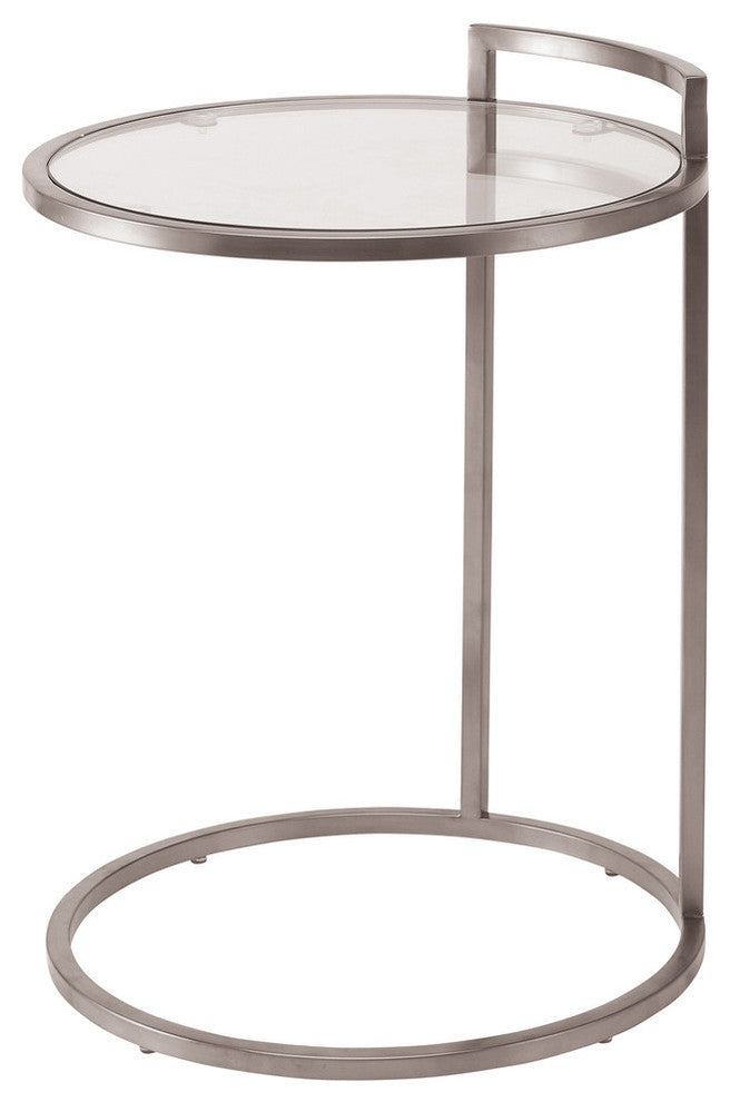 Lily Side Table by Nuevo Living, Brushed Stainless Steel