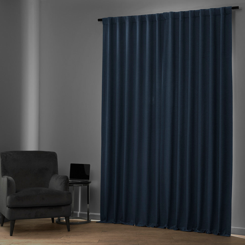 Bellino Blackout Room Darkening Curtain Single Panel, Wild Blue, 50"x96"