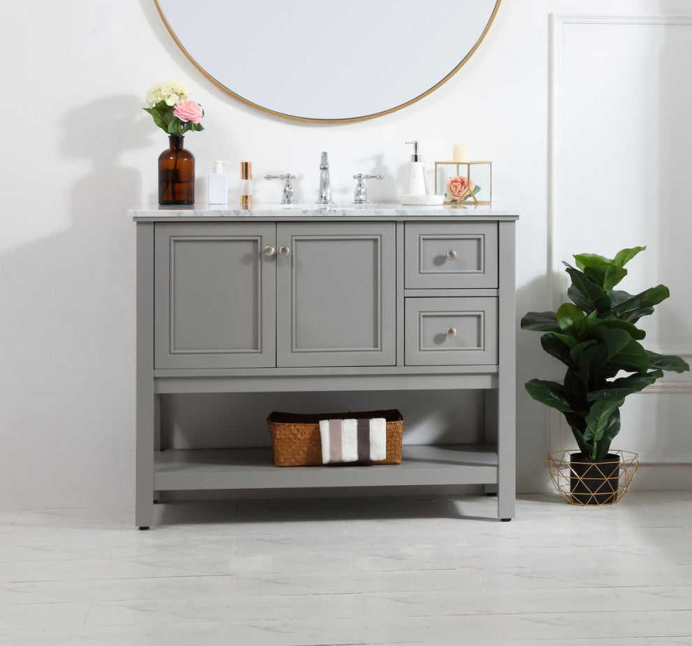 Matilda 42" Single Bathroom Vanity Set, Gray