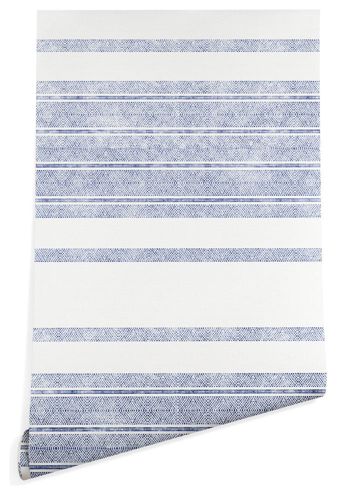 Deny Designs Holli Zollinger Capri Stripes Wallpaper, Blue, 2'x4'