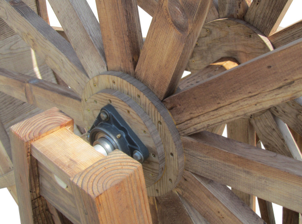 SamsGazebos 8-foot Craftsman Style Wood Water Wheel with Stand