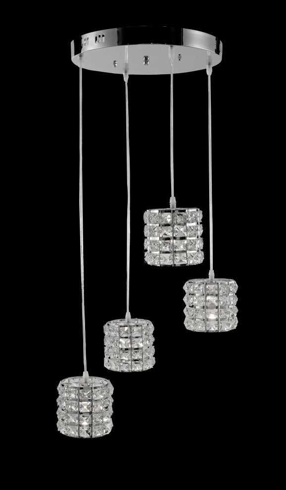 Artistry Lighting, LED Cylinder Crystal Pendant 4-Light