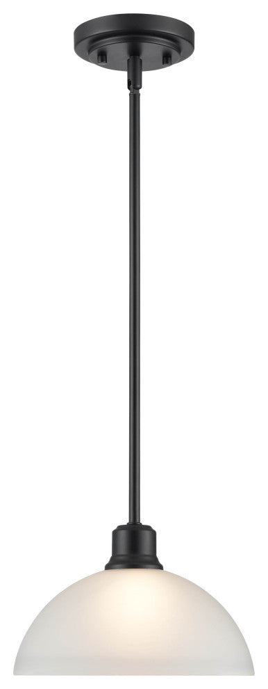 Amberle Collection 1-LIght 9.5" Matte Black Mini-Pendant