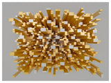 Golden Fragments 3D Design, Abstract Canvas Wall Art, 40"x30"