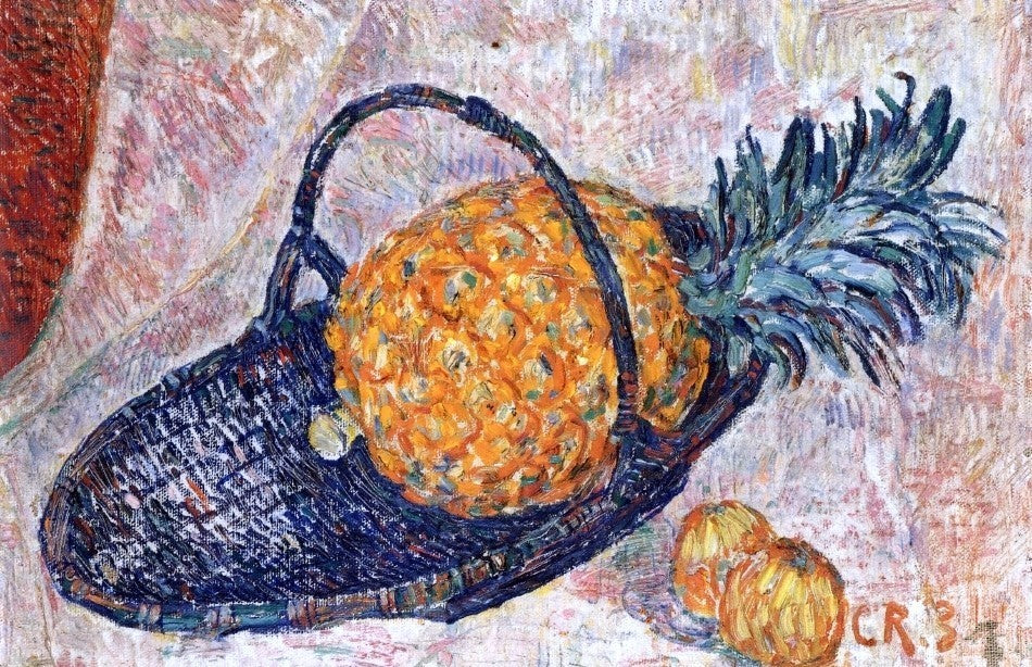 Christian Rohlfs Still Life with Pineapple, 18"x27" Gallery Wrapped Canvas