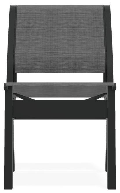 Leeward Sling Stackable Outdoor Dining Chair, Collect Charcoal/Graphite