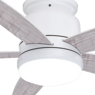 Armon Flush Mount 44" Ceiling Fan With LED Light Kit and Remote, White
