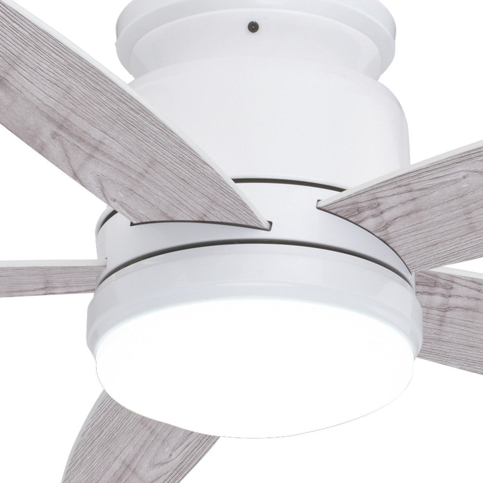 Armon Flush Mount 44" Ceiling Fan With LED Light Kit and Remote, White