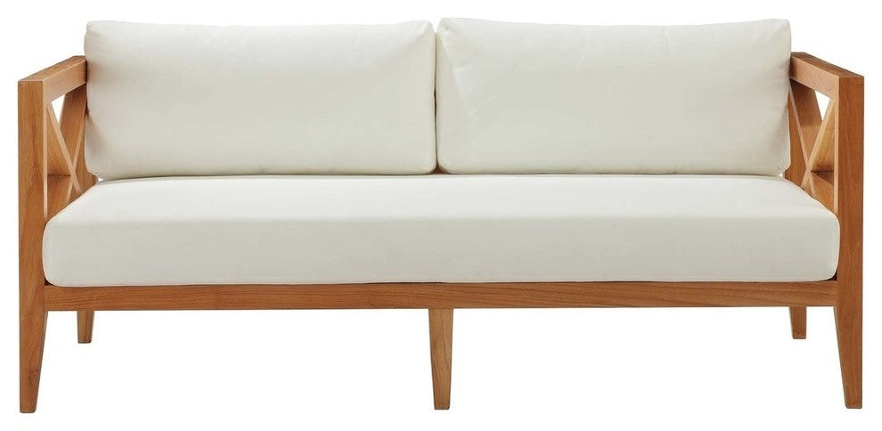 Natural White Northlake Outdoor Patio Premium Grade A Teak Wood Sofa
