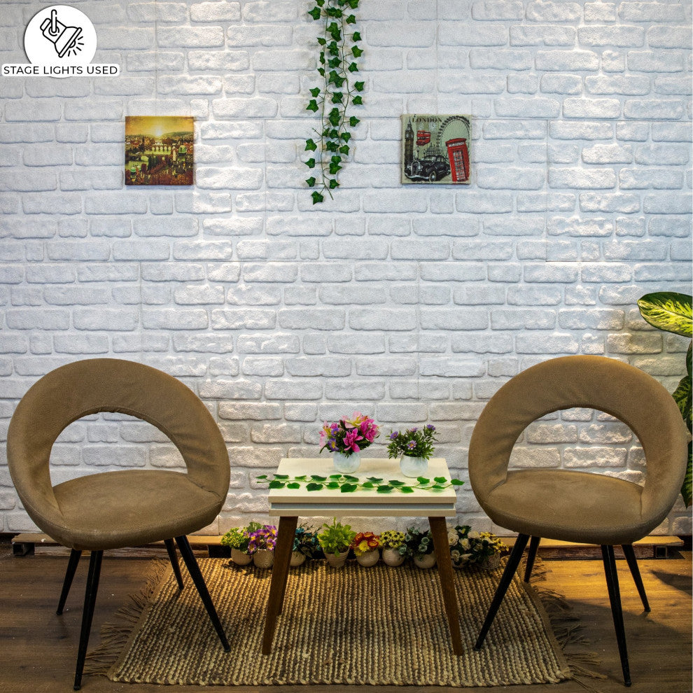 Faux Brick Wall 3D Wall Panels, White, Sample 10x10"