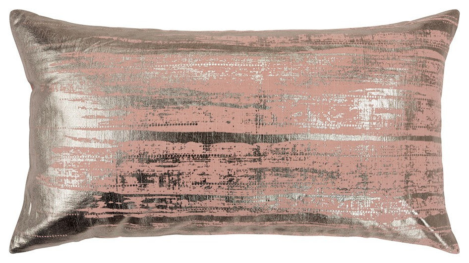 Blush Distressed Brush Stroke Lumbar Pillow