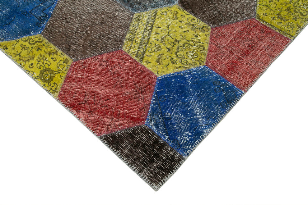 Rug N Carpet - Hand-Knotted Oriental 6' 8" x 10' 2" Overdyed Patchwork Area Rug
