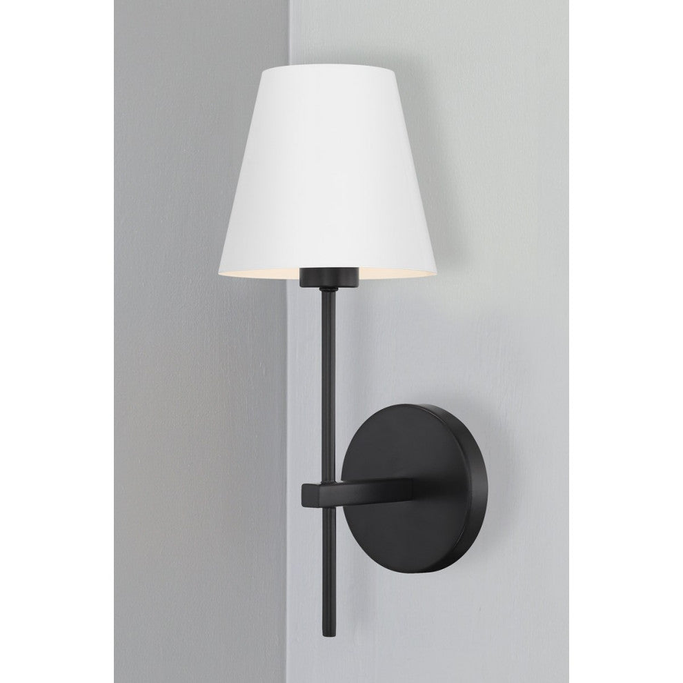 Crystorama Xavier 1 Light Wall Sconce XAV-B8321-MK, Matte Black