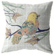 18" Light Green Sparrow Zippered Suede Throw Pillow