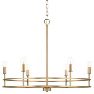 Capital Lighting 448761 Fuller 6 Light 28"W Ring Chandelier - Aged Brass