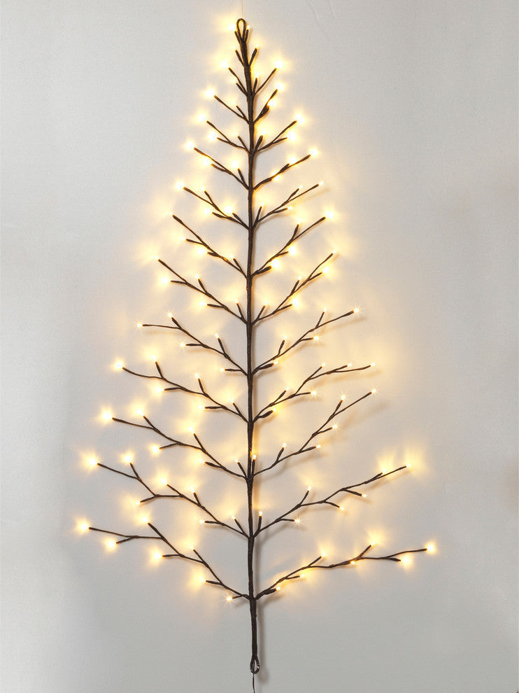 4'' High Electric Tree Shape Birch Wall Hanging With Timer Feature