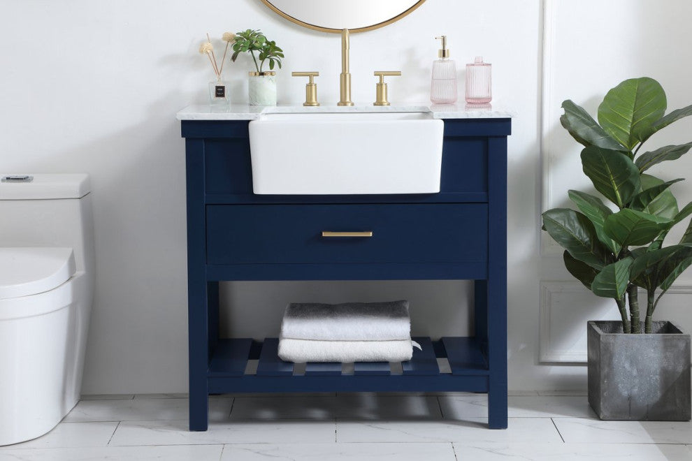 Home Living 22" Farmhouse Blue-Light Bathroom Vanity