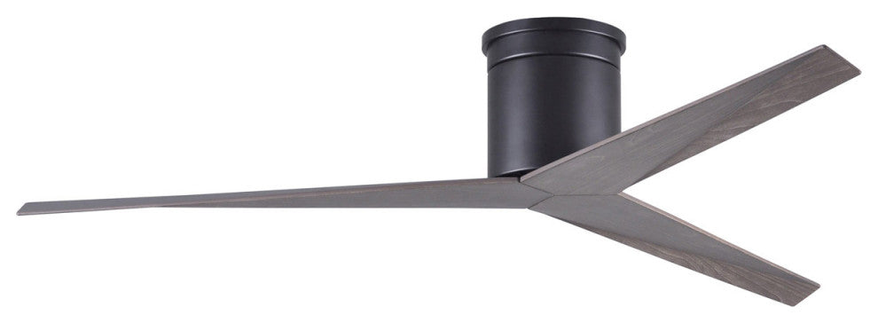 Matthews Fan, Eliza-H Geometric Ceiling Fan, Matte Black, Old Oak