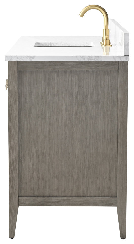Vanity Art Freestanding Vanity, Driftwood Gray, 60", Single Sink, Brushed Nickel