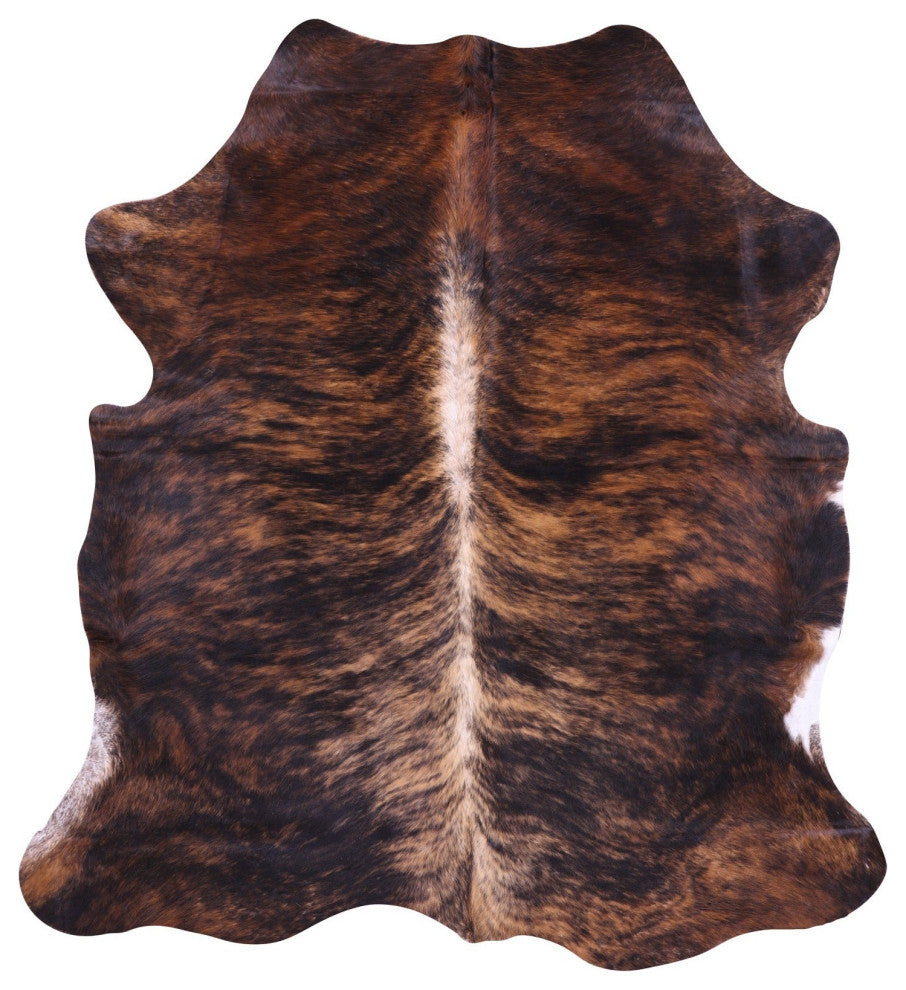 6' 3" X 5' 9" Brindle Natural Cowhide Rug C1786