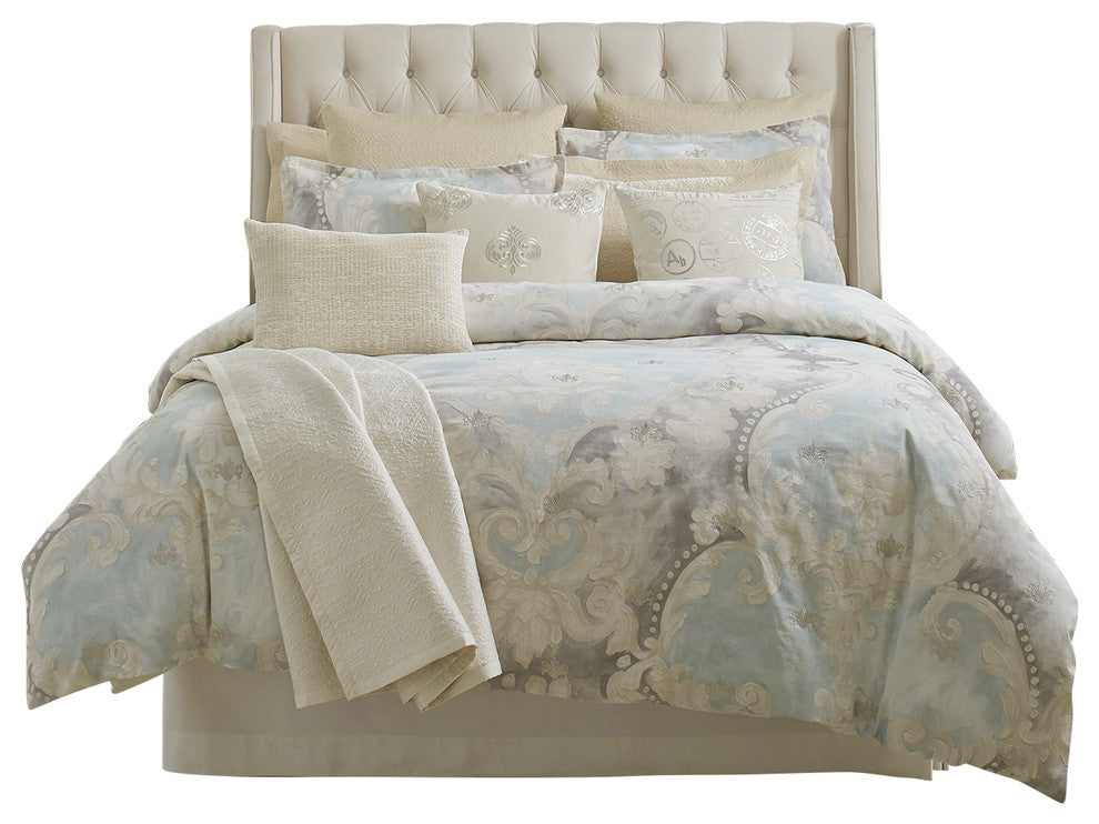 Riviera Embroidered Print Collection, Queen, Comforter