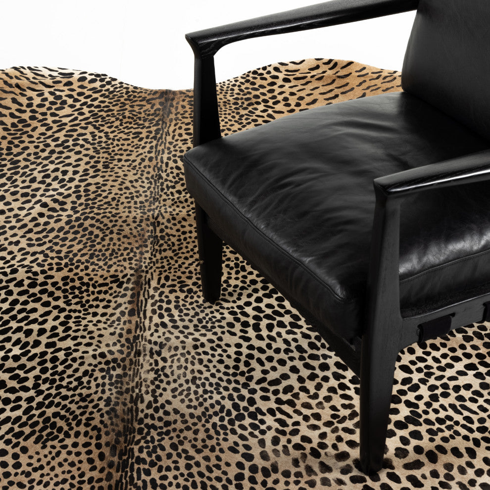 Leopard Printed Hide Rug-Brown and Black