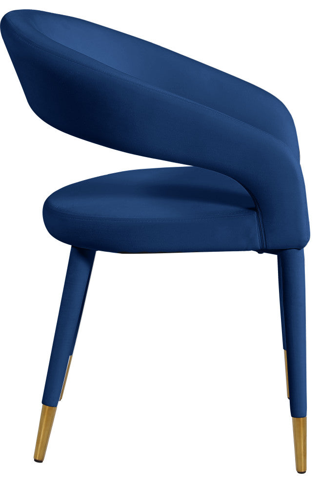 Destiny Dining Chair, Navy, Velvet