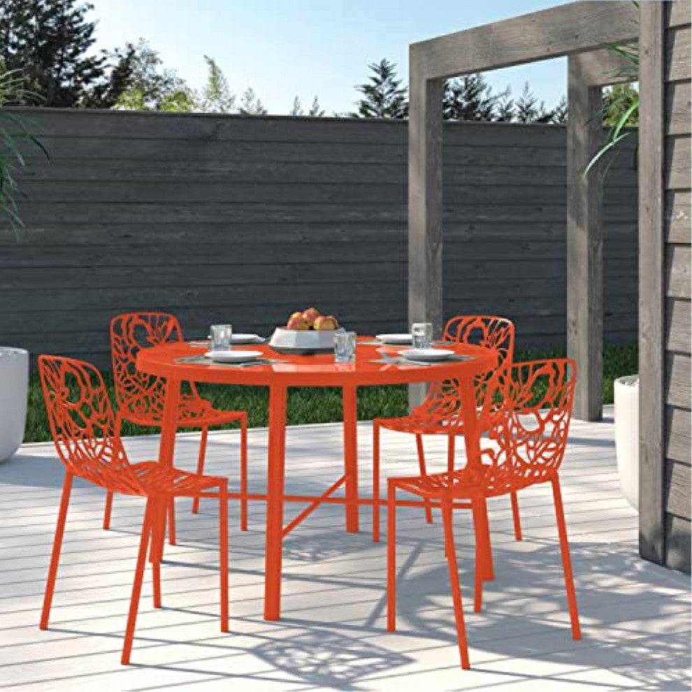 LeisureMod Modern Devon Aluminum Chair, Set of 4