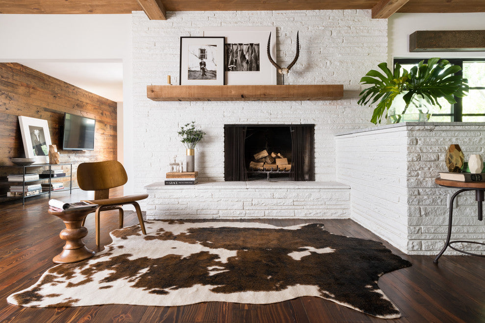 Southwestern Faux Cowhide Grand Canyon Area Rug, Beige/Brown, 5'x6'6"